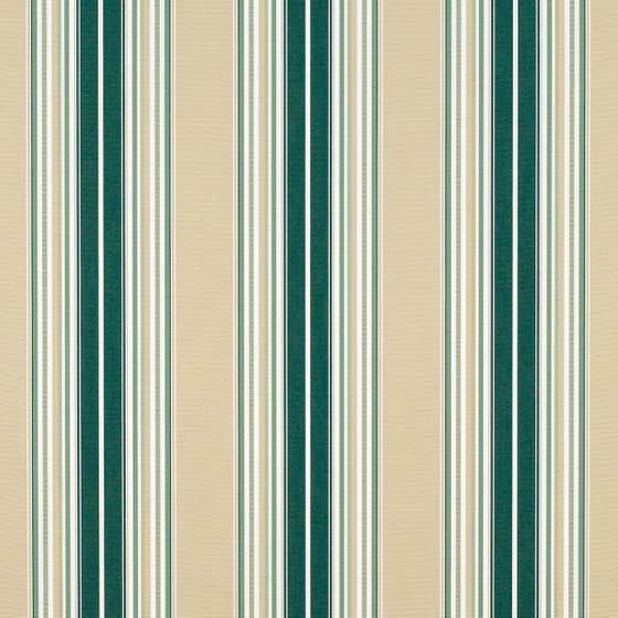 Sunbrella Shade Forest Green/Beige/Natural Fancy Stripe